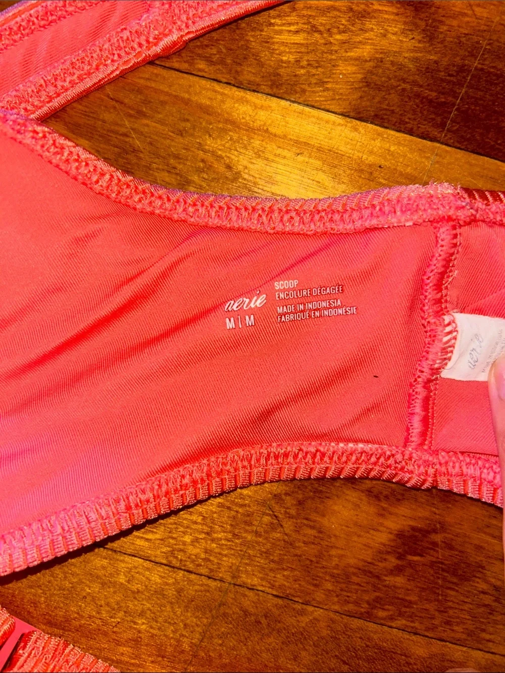 aerie Pink Ribbed High-Rise Bikini Set